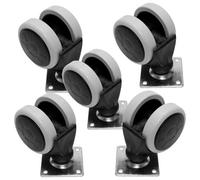 SolaDirect Pack Of 5 X Rubber Swivel Furniture Castors Wheels - 50 mm Universal Casters Wheels - Non-Marking, Silent