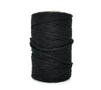 SolaDirect Premium Black Macrame Cord Twine, 50 M / 164 Ft Of 2 mm Thick Natural Cotton Thread Yarn Macrame Rope (Reel)