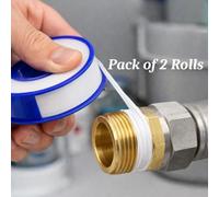 SolaDirect Ptfe Thread Seal Tape 2 Rolls - Plumbers Tape 10M X 12mm - Leak Proof Thread Sealing For Water Gas Air Pipe Fittings Plumbing