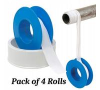 SolaDirect Ptfe Thread Seal Tape 4 Rolls - Plumbers Tape 10M X 12mm - Leak Proof Thread Sealing For Water Gas Air Pipe Fittings Plumbing