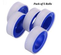 SolaDirect Ptfe Thread Seal Tape 5 Rolls - Plumbers Tape 10M X 12mm - Leak Proof Thread Sealing For Water Gas Air Pipe Fittings Plumbing