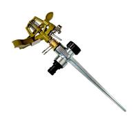 SolaDirect Pulsating Garden Sprinkler 360 Degree - Metal Impact Head, Adjustable Arc, Quick Connector Adaptor Compatible With Hozelock