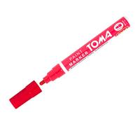 SolaDirect Red Oil-Based Paint Marker Pen Permanent - 2.5mm Round Tip, Fast-Drying Waterproof Ink - Universal For All Surfaces