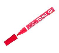 SolaDirect Red Oil-Based Paint Marker Pen Permanent - 2.5mm Round Tip, Fast-Drying Waterproof Ink - Universal for Metal, Tyres, Plastic, Wood, Glass, Outdoor Marking, Workshop, Art, Crafts, DIY
