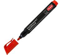 SolaDirect Red Permanent Marker Pen - Waterproof 2.0 mm Fibre Tip - Durable Writing Marker For Cardboard, Plastic, Metal, Glass, Wood