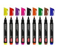 SolaDirect Set Of 9 Permanent Marker Pens - Waterproof 2.0 mm Fibre Tip - Durable Writing Markers For Cardboard, Plastic, Metal, Glass, Wood