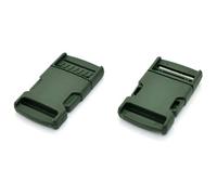 SolaDirect Side Release Buckles Clips For 30 mm Webbing, Luggage, Back Pack / Rucksack, Straps (Green, 6 Pieces)
