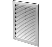 SolaDirect Silver Louvred Wall Vent Grille With Flyscreen And Screw Covers, 180 X 250 mm, Air Ventilation Duct Cover With Flat Back