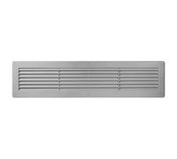 SolaDirect Silver Louvred Wall Vent Grille With Flyscreen And Screw Covers, 460 X 110 mm, Air Ventilation Duct Cover With Flat Back