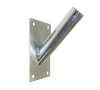 SolaDirect Single Flag Pole Holder - Wall Mounted Flag Pole Bracket, Galvanised (Silver), Rust And Weather Resistant, Heavy Duty