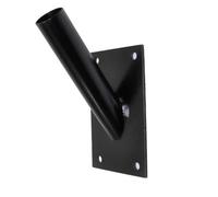 SolaDirect Single Flag Pole Holder - Wall Mounted Flag Pole Bracket, Powder Coated (Black), Rust And Weather Resistant, Heavy Duty