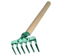SolaDirect Small Garden Rake For Raking And Loosening The Soil, 14 Cm / 5.5" With 6 Tins, Ideal Gardening Tool (With Handle)