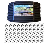 SolaDirect Soaker Hose, Porous Pipe, 100 M / 328 Ft Long, Reach Compliant, Water Saving Up To 70% + 100 Ground Pegs