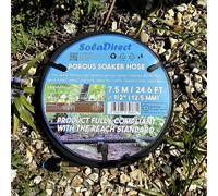 SolaDirect Soaker Hose, Porous Pipe, 7.5 m / 24.6 ft Long with Connectors, Reach Compliant, Water Saving up to 70%, Perfect for Lawns, Flowerbeds, Vegetable Gardens and Greenhouses