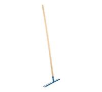 SolaDirect Steel Garden Rake For Hay, Leaves, Lawn, 50 Cm / 20 In With 18 Tins, Ideal Gardening Tool (With Handle)