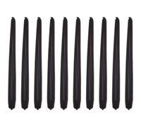 SolaDirect Tapered Dinner Candles, Pack Of 10, Unscented, Long Burning Time, 24 Cm / 19.45" (Black, Matt)