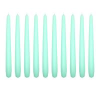 SolaDirect Tapered Dinner Candles, Pack Of 10, Unscented, Long Burning Time, 24 Cm / 19.45" (Fresh Mint, Matt)