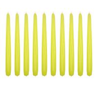 SolaDirect Tapered Dinner Candles, Pack Of 10, Unscented, Long Burning Time, 24 Cm / 19.45" (Pistachio, Varnished)