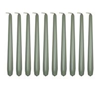 SolaDirect Tapered Dinner Candles, Pack Of 10, Unscented, Long Burning Time, 24 Cm / 19.45" (Silver, Metallic)