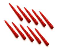 SolaDirect Tapered Dinner Candles, Table Spiral Candles, Pack Of 10, Decorative Household Candles, Up To 7 Hours, 23 Cm / 9" (Red)