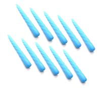 SolaDirect Tapered Dinner Candles, Table Spiral Candles, Pack Of 10, Decorative Household Candles, Up To 7 Hours, 23 Cm / 9" (Blue)
