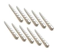 SolaDirect Tapered Dinner Candles, Table Spiral Candles, Pack Of 10, Decorative Household Candles, Up To 7 Hours, 23 Cm / 9" (Silver)