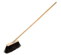 SolaDirect Traditional Wooden Broom With Extra Long Medium Soft Bristles (50 Cm / 19.5 In, With Handle)
