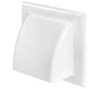 SolaDirect White Gravity Flap For 100 mm / 4" Round Wall Outlet - Ventilation Duct Cover With Non-Return Shutters And Rear Spigot
