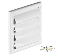 SolaDirect White Gravity Grille 100 mm / 4" External Ducting Air Vent With Round Spigot And Non-Return Gravity Shutters For Extractor Fans
