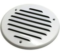 SolaDirect White Louvred Wall Vent Grille With Flyscreen, Fits 125 mm / 5 In Ducts, Round Ventilation Grille With Flat Back