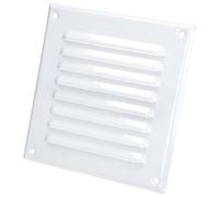 SolaDirect White Metal Air Vent Grille With Fly Screen Flat Ducting Ventilation Cover (250 X 250 mm)