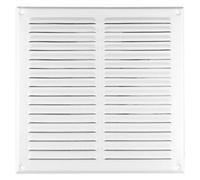 SolaDirect White Metal Air Vent Grille With Fly Screen Flat Ducting Ventilation Cover (295 X 295 mm)