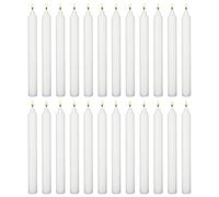 SolaDirect White Table Household Dinner Tapered Candles, Decorative Household Candles, 6 Hours Burning Time, 18Cm / 7" Long (Pack Of 24)