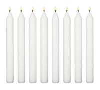 SolaDirect White Table Household Dinner Tapered Candles, Decorative Household Candles, 6 Hours Burning Time, 18Cm / 7" Long (Pack Of 8)