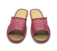SolaDirect Women's Faux Leather Slippers Shoes, Open Toe Comfortable Slip-On Sandals Mules for Ladies (Pink, Size UK 3)
