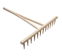 SolaDirect Wooden Agricultural Farming Garden Rake - 12 Teeth, 60 Cm Wide, 130 Cm Long - Lightweight And Durable Beech Wood Rake