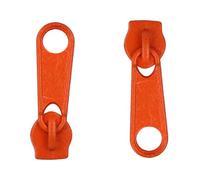 SolaDirect Zipper Slider Replacement Size #3, Metal Zip Puller Zipper Pull Fastener Repair for Clothes Jacket Coat Backpack Instant Fixing DIY Crafts (Orange 158, 5 Pieces)