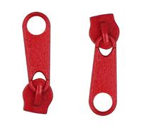 SolaDirect Zipper Slider Replacement Size #3, Metal Zip Puller Zipper Pull Fastener Repair for Clothes Jacket Coat Backpack Instant Fixing DIY Crafts (Red 148, 2 Pieces)