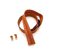 SolaDirect Zipper Tape Size #3 Nylon Coil Spiral Continuous Zip Zipper + 2 Sliders per 1 Metre for Clothes Jacket Coat Backpack DIY Crafts (Brown Light 280, 10 Metres + 20 Sliders)