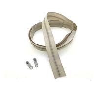 SolaDirect Zipper Tape Size #3 Nylon Coil Spiral Continuous Zip Zipper + 2 Sliders per 1 Metre for Clothes Jacket Coat Backpack DIY Crafts (Beige Light 308, 1 Metre + 2 Sliders)