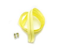 SolaDirect Zipper Tape Size #3 Nylon Coil Spiral Continuous Zip Zipper + 2 Sliders per 1 Metre for Clothes Jacket Coat Backpack DIY Crafts (Yellow Light 109, 1 Metre + 2 Sliders)