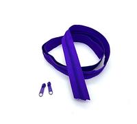 SolaDirect Zipper Tape Size #3 Nylon Coil Spiral Continuous Zip Zipper + 2 Sliders per 1 Metre for Clothes Jacket Coat Backpack DIY Crafts (Purple Dark 170, 1 Metre + 2 Sliders)