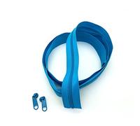 SolaDirect Zipper Tape Size #3 Nylon Coil Spiral Continuous Zip Zipper + 2 Sliders per 1 Metre for Clothes Jacket Coat Backpack DIY Crafts (Blue Jay 207, 1 Metre + 2 Sliders)