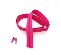 SolaDirect Zipper Tape Size #3 Nylon Coil Spiral Continuous Zip Zipper + 2 Sliders per 1 Metre for Clothes Jacket Coat Backpack DIY Crafts (Pink Dark 146, 1 Metre + 2 Sliders)