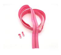 SolaDirect Zipper Tape Size #3 Nylon Coil Spiral Continuous Zip Zipper + 2 Sliders per 1 Metre for Clothes Jacket Coat Backpack DIY Crafts (Pink Light 137, 1 Metre + 2 Sliders)