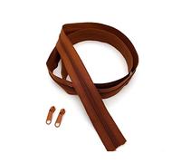 SolaDirect Zipper Tape Size #3 Nylon Coil Spiral Continuous Zip Zipper + 2 Sliders per 1 Metre for Clothes Jacket Coat Backpack DIY Crafts (Brown 290, 1 Metre + 2 Sliders)