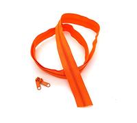 SolaDirect Zipper Tape Size #3 Nylon Coil Spiral Continuous Zip Zipper + 2 Sliders per 1 Metre for Clothes Jacket Coat Backpack DIY Crafts (Orange 158, 1 Metre + 2 Sliders)