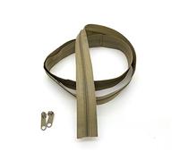 SolaDirect Zipper Tape Size #3 Nylon Coil Spiral Continuous Zip Zipper + 2 Sliders per 1 Metre for Clothes Jacket Coat Backpack DIY Crafts (Olive Light 295, 2 Metres + 4 Sliders)