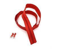 SolaDirect Zipper Tape Size #3 Nylon Coil Spiral Continuous Zip Zipper + 2 Sliders per 1 Metre for Clothes Jacket Coat Backpack DIY Crafts (Orange Burnt 287, 1 Metre + 2 Sliders)