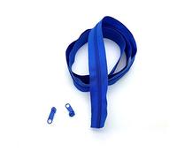 SolaDirect Zipper Tape Size #3 Nylon Coil Spiral Continuous Zip Zipper + 2 Sliders per 1 Metre for Clothes Jacket Coat Backpack DIY Crafts (Blue 219, 5 Metres + 10 Sliders)